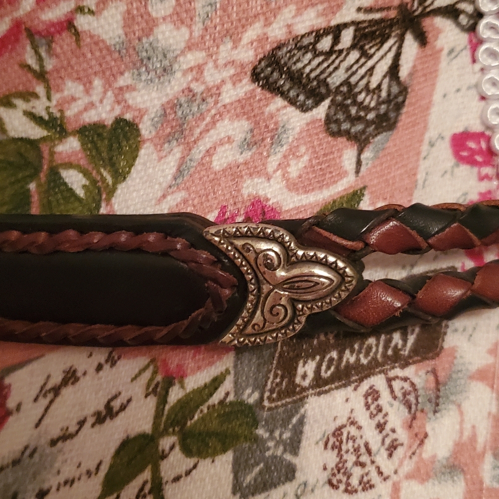 Brighton Leather Brown Cowgirl Belt with Silver Buckle and Conchos - Picture 5 of 9